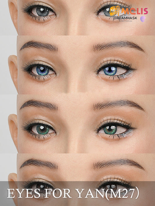 Replaceable microporous eyes for Yao M27 mask by Inthemask by Moli's, showing detailed close-up of the eyes' design.