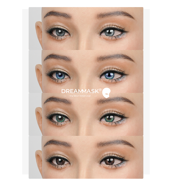 Blue replaceable microporous eyes for Yao M27 mask by Inthemask, detailed for realistic eye appearance.