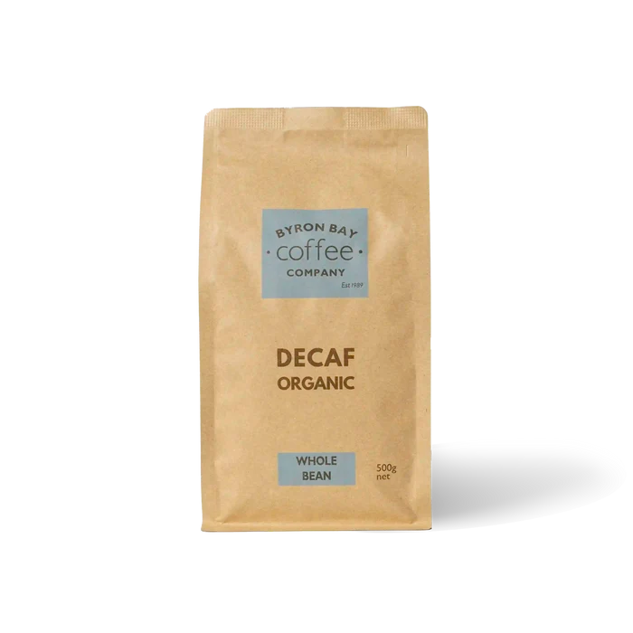 Organic Decaf coffee beans from Byron Bay Coffee Company - mycotoxin free and Mountain Water processed.