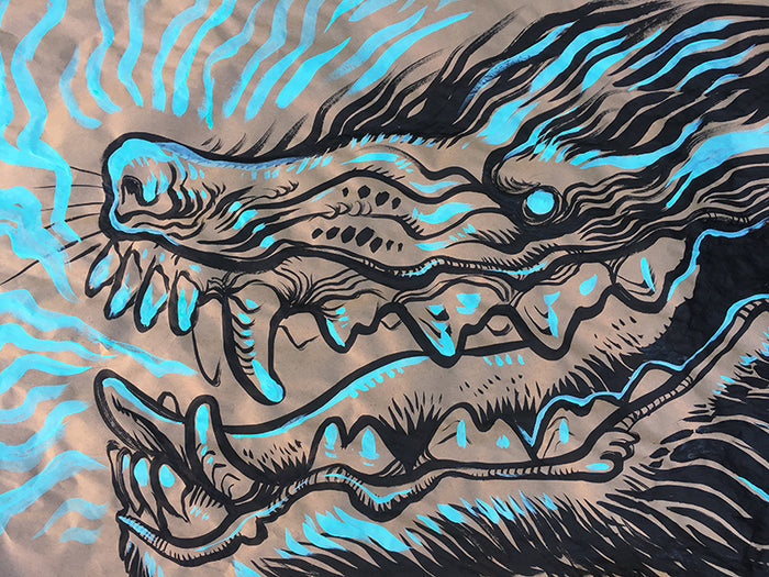ORIGINAL INK DRAWING- BIG WOLF