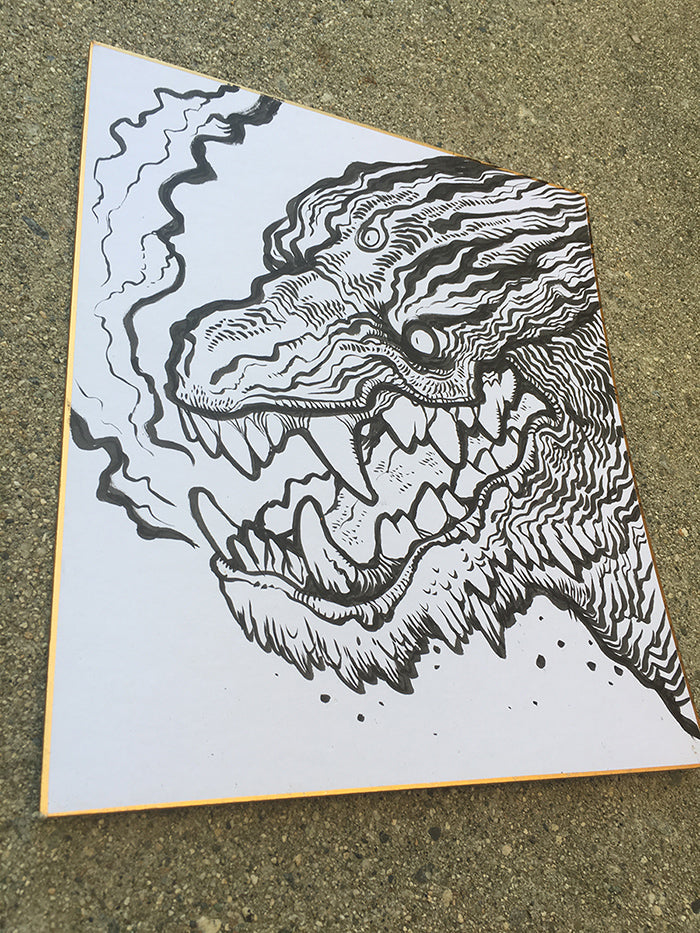 ORIGINAL INK DRAWING- CRABBY DRAGON