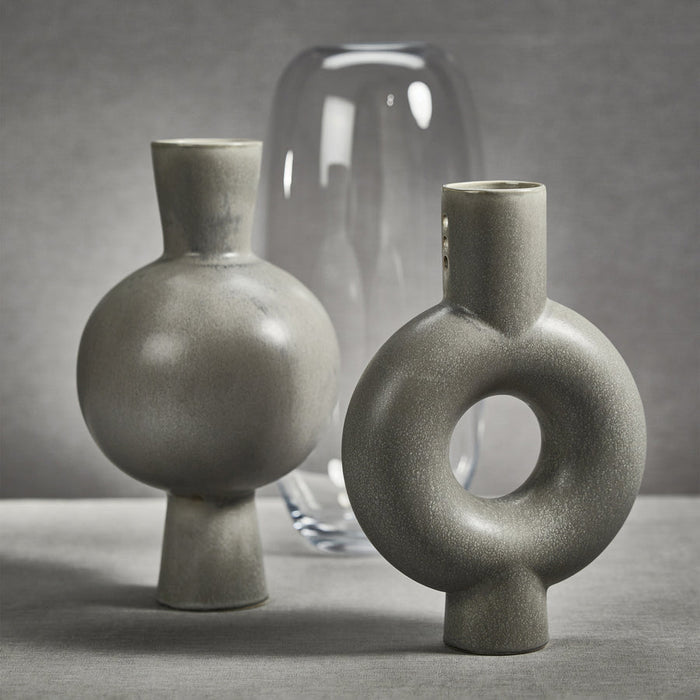 Oslo Grey Stoneware Vase - Vases by Carlyle Avenue