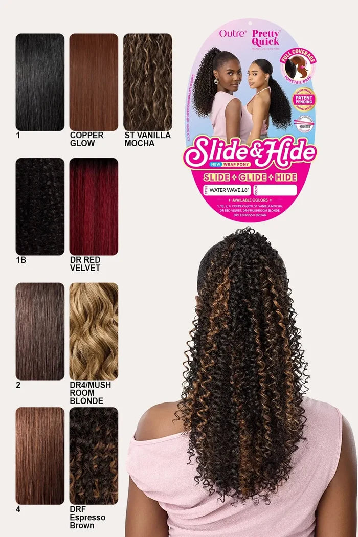 OUTRE PRETTY QUICK SLIDE & HIDE DRAWSTRING PONYTAIL - WATER WAVE 18 OUTRE