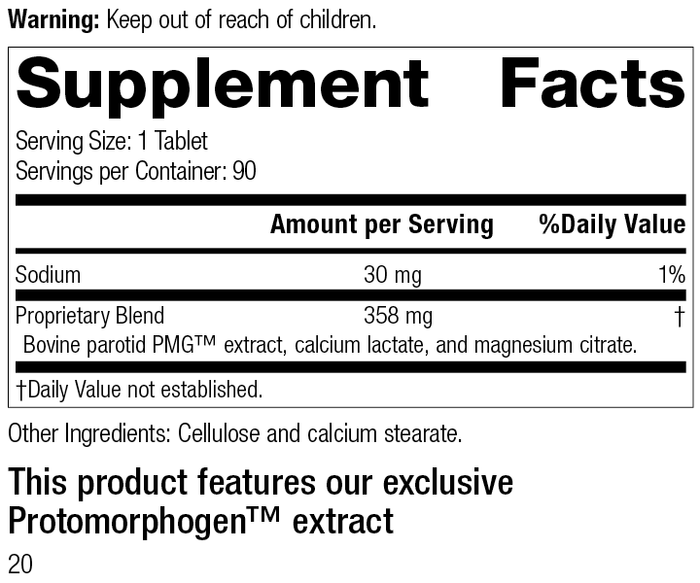 Parotid PMG®, 90 Tablets Supplement Facts