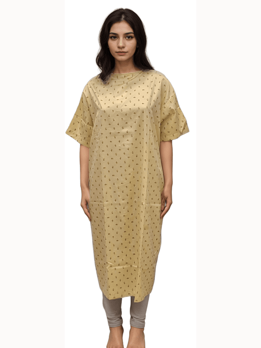 Patient Gown Nadi Chamious Print - HICKORY Stylish Comfort for Healthcare - J R GARMENTS