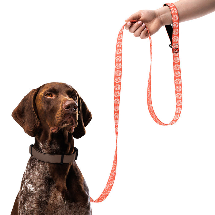 Paw Print Pet Leash - Orange