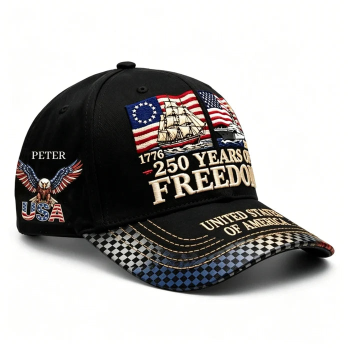 Personalized America 250th Baseball Cap 1776-2026 - 4th Of July Patriotic Apparel