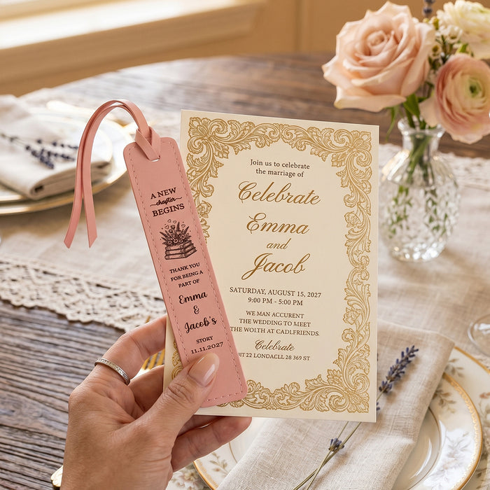Personalized Bookmark - Bookmark Wedding Favor Guest Gift A New Chapter Begins