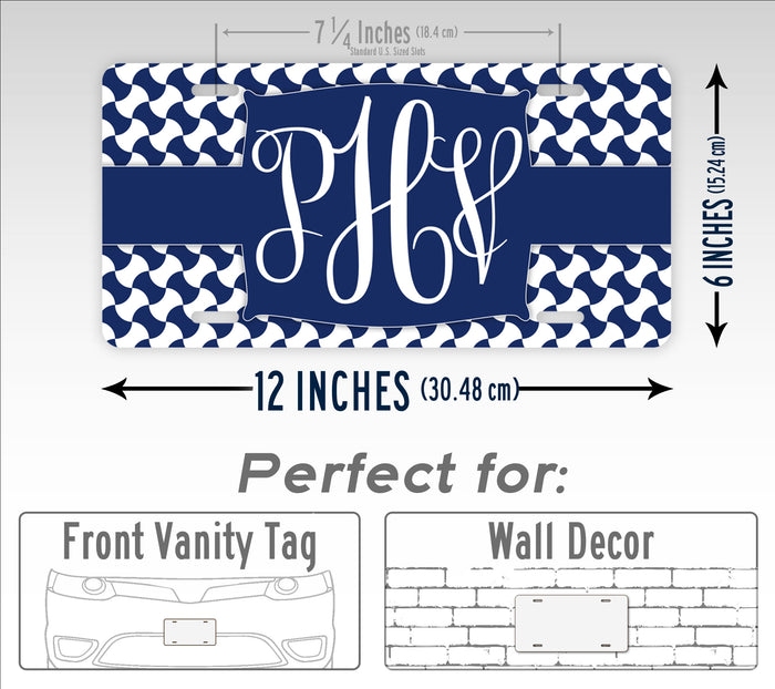 Personalized Monogrammed Blue Japanese Style License Plate