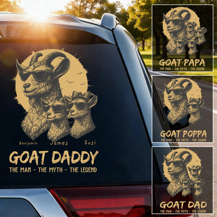 Personalized The Man The Myth The Legend GOAT Dad Car Decal | Father's Day Gift