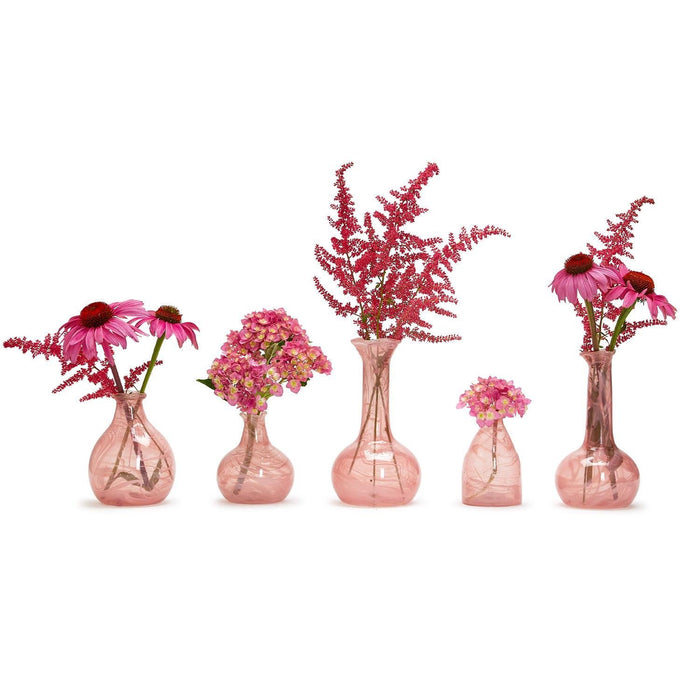 Pink Recycled Glass Handblown Vases
