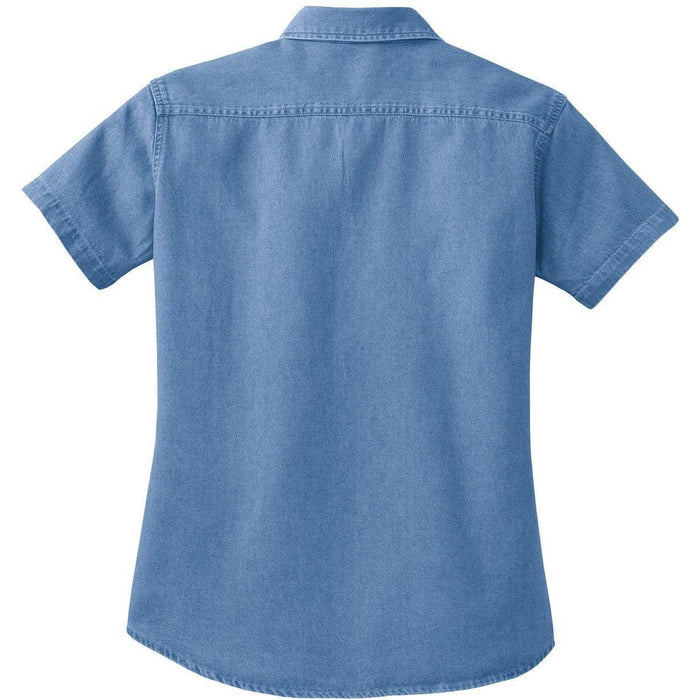 no-logo Port & Company Ladies Short Sleeve Value Denim Shirt-Regular-Port & Company-Thread Logic