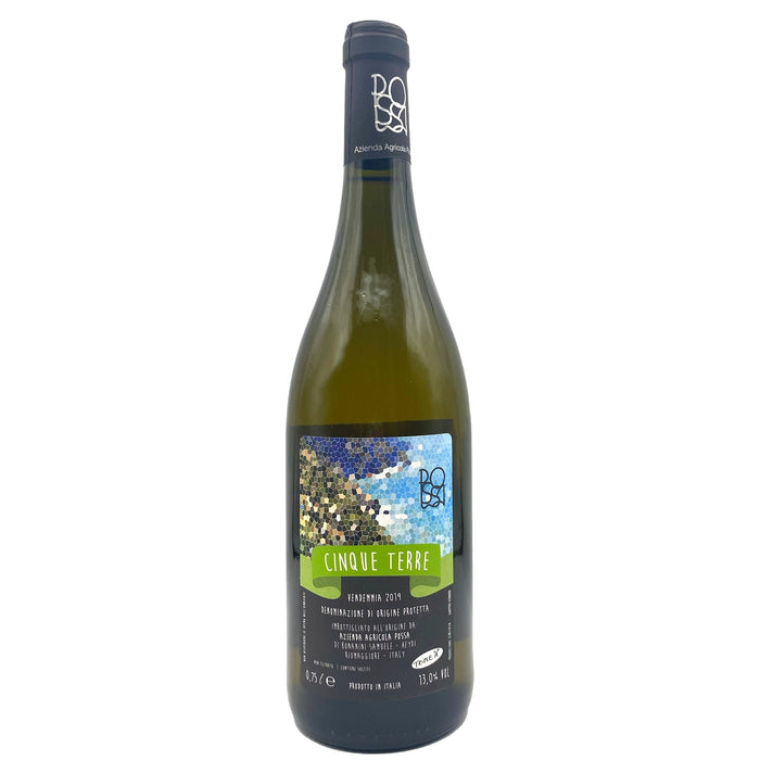 Possa Cinque Terre white 2022 glass bottle with green-blue mosaic front label