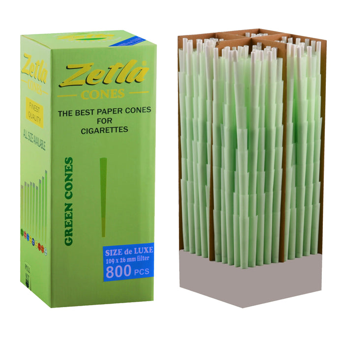 Pre-Rolled Cones Zetla Green King Size De Luxe (800 Pcs) - Zetla