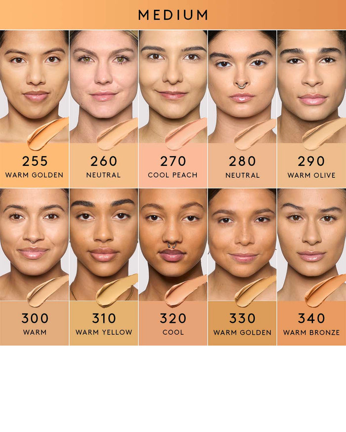 Medium skin tone shade grid