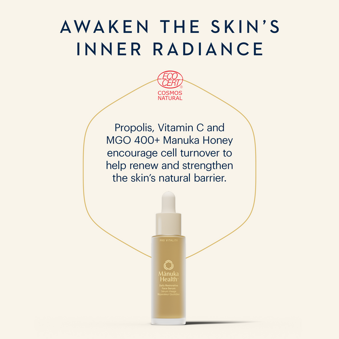 Mānuka Health-Pro Vitality Daily Restorative Face Serum With Propolis & Vitamin C-Skincare-810001471514_PR04538_PROVITALITYDAILYRESTORATIVEFACESERUM_30ml_2-The Detox Market |