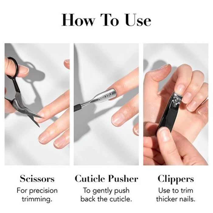 Professional Manicure & Nail Care Set for Home & Travel - 3pcs