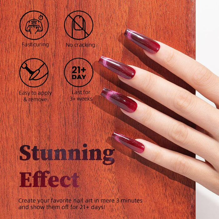 RARJSM ®Purple Red 9D Ice Jelly Cat Eye Gel Polish 15ml