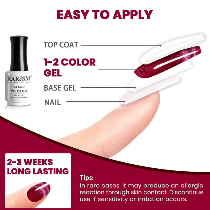 RARJSM ®Purple Red 9D Ice Jelly Cat Eye Gel Polish 15ml