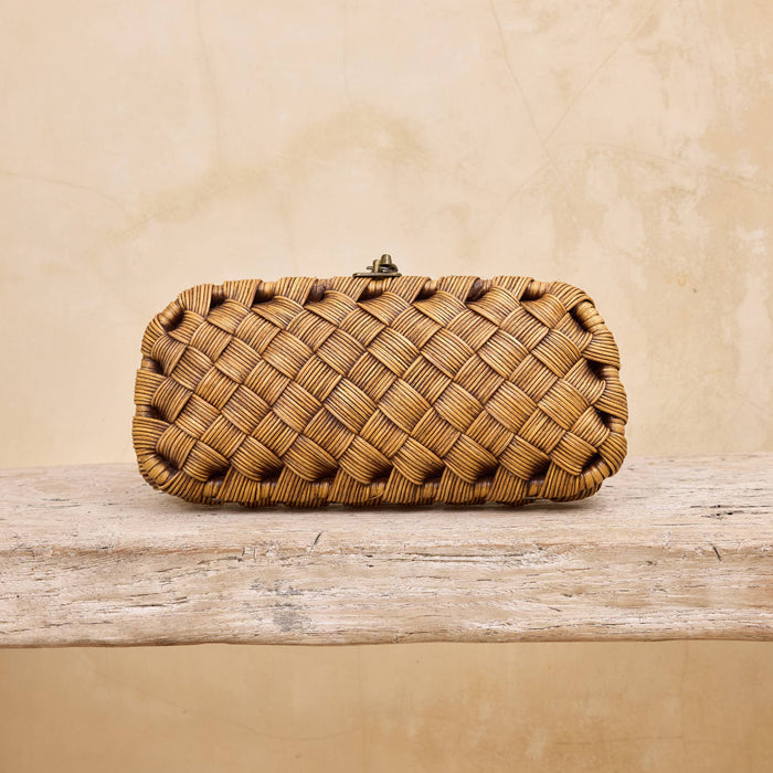Rattan Wide Weave Clutch