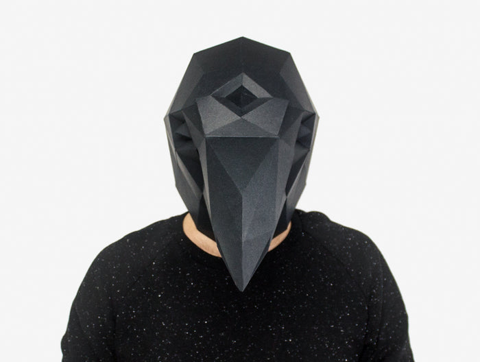 Raven Crow Mask <br> DIY Paper Mask Template