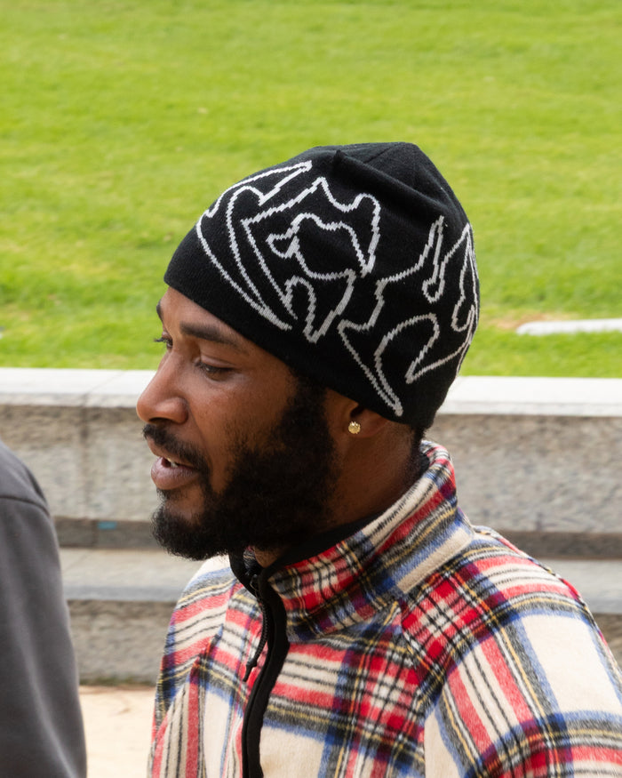 Razor Reversible Skull Beanie - Black / Grey
