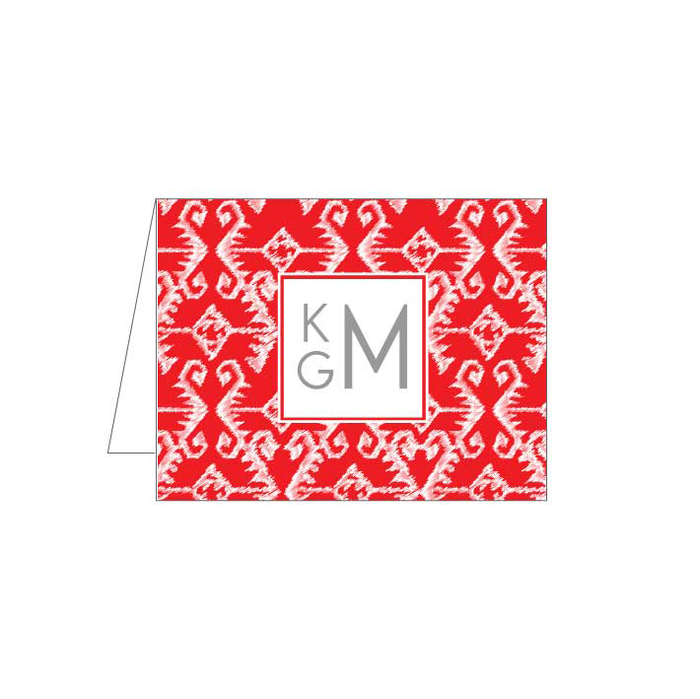Red Aztec Folded Note - Barque Gifts