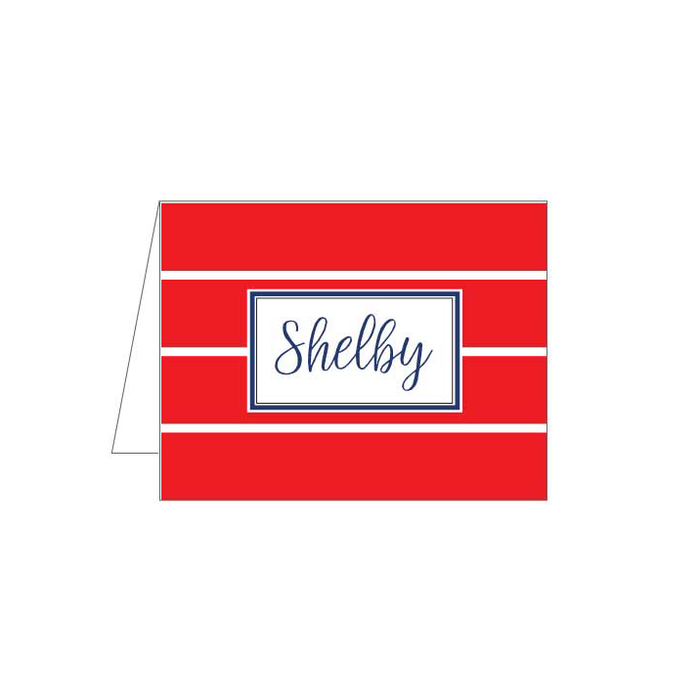 Red Stripes Folded Note - Barque Gifts