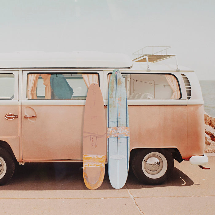 Resting Surfboards Combi Glass Framed Print 120x80cm