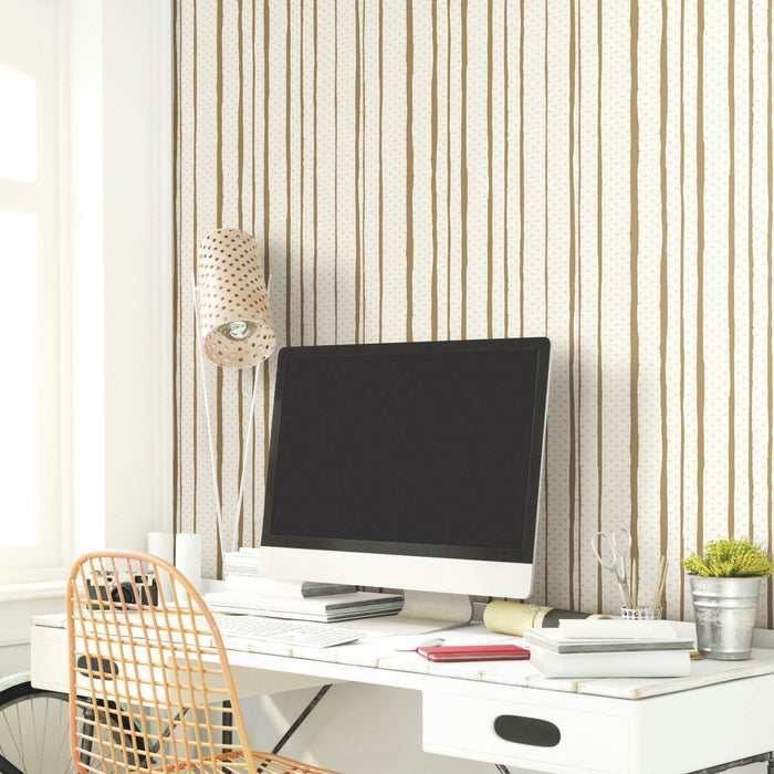 RoomMates All Mixed Up Pink/Gold Peel & Stick Wallpaper - EonShoppee