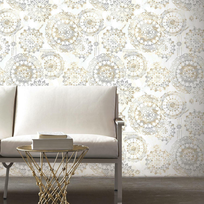 RoomMates Bohemian Tan/Blue Peel & Stick Wallpaper - EonShoppee