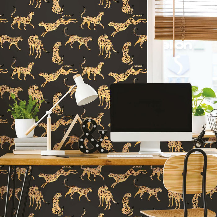 RoomMates Cheetah Cheetah Peel & Stick Wallpaper - EonShoppee