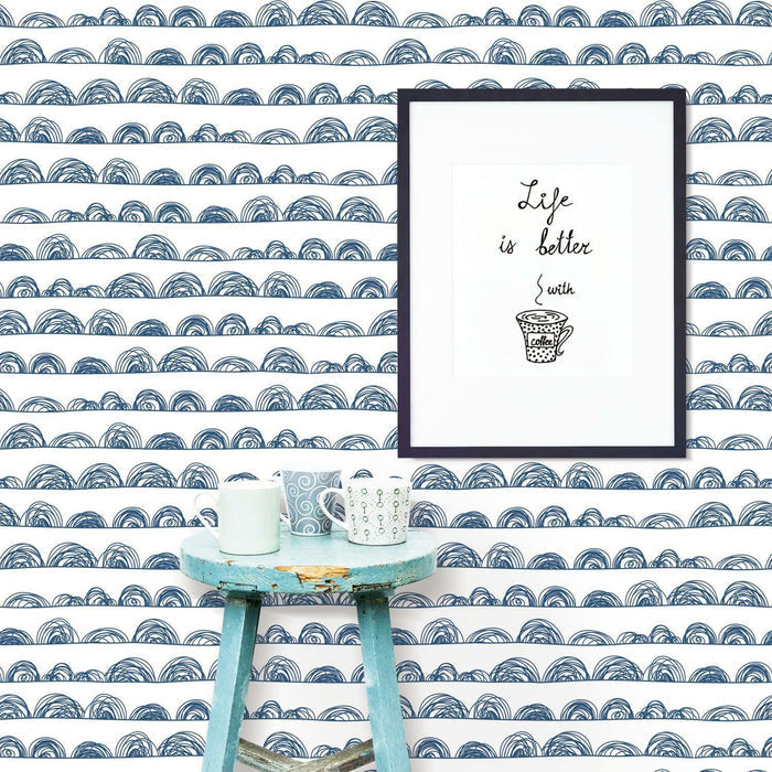 RoomMates Doodle Scallop Peel & Stick Wallpaper - EonShoppee