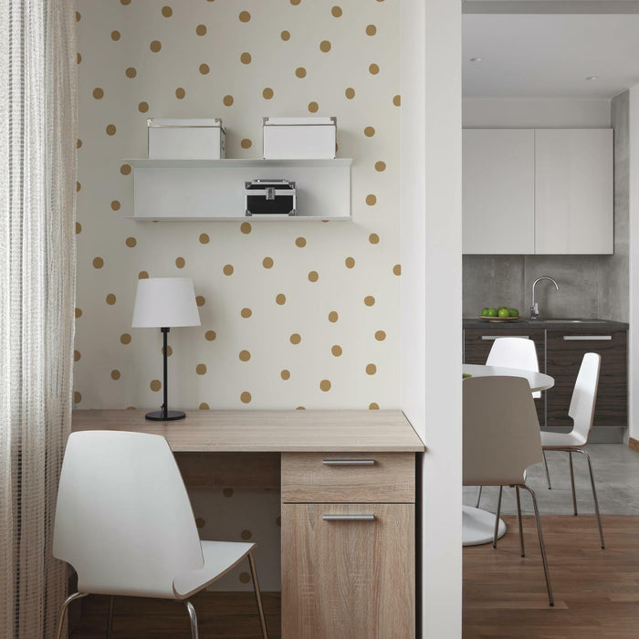 RoomMates Dots Gold Peel & Stick Wallpaper - EonShoppee