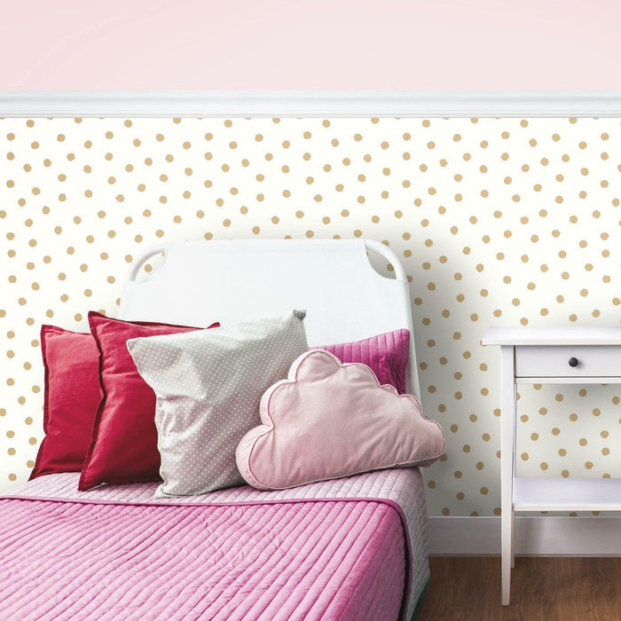 RoomMates Gold Dot Peel & Stick Wallpaper - EonShoppee