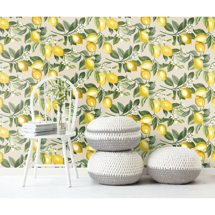 RoomMates Lemon Zest Peel & Stick Wallpaper - EonShoppee