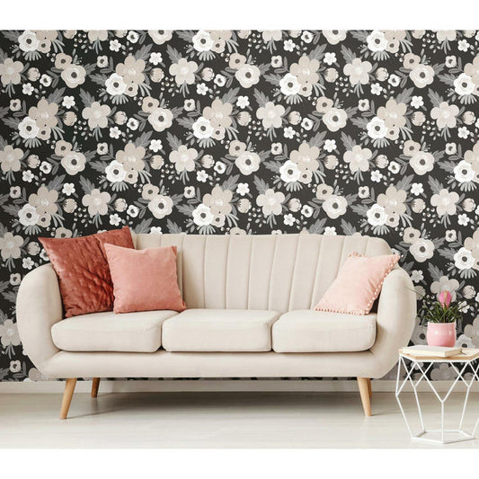 RoomMates Poppy Floral Peel & Stick Wallpaper - EonShoppee