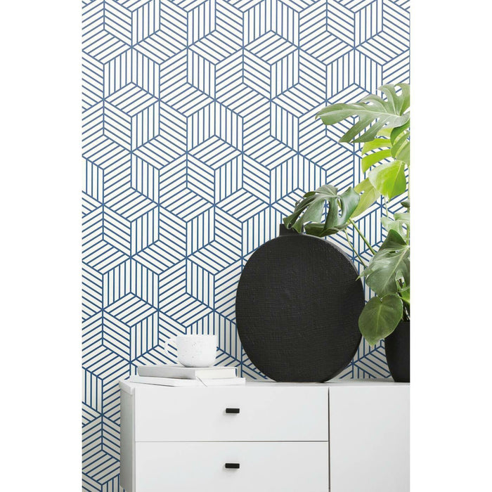 RoomMates Striped Hexagon Peel & Stick Wallpaper - EonShoppee