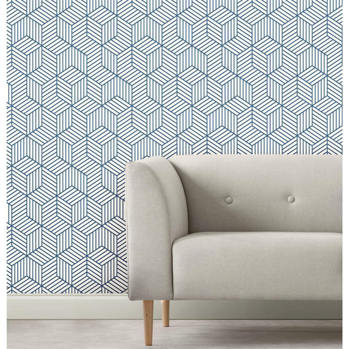 RoomMates Striped Hexagon Peel & Stick Wallpaper - EonShoppee