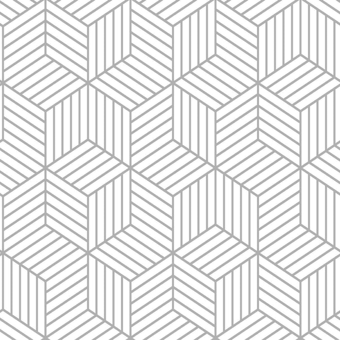 RoomMates Stripped Hexagon White/Grey Peel & Stick Wallpaper - EonShoppee