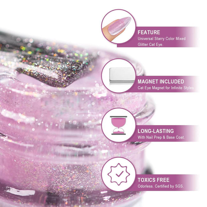 RARJSM ®Rose Red Aurora Velvet Cat Eye Gel Polish 15 ml
