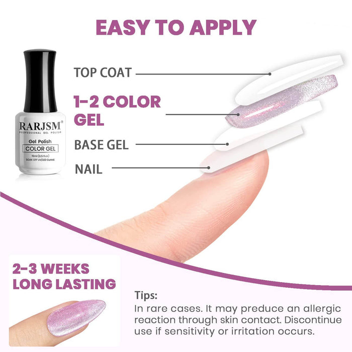 RARJSM ®Rose Red Aurora Velvet Cat Eye Gel Polish 15 ml