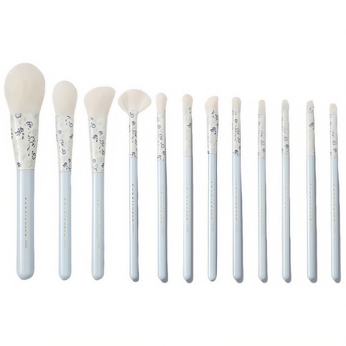 ROWNYEON Blue-and-white Porcelain Professional Makeup Brush 12 Pcs Set T4993