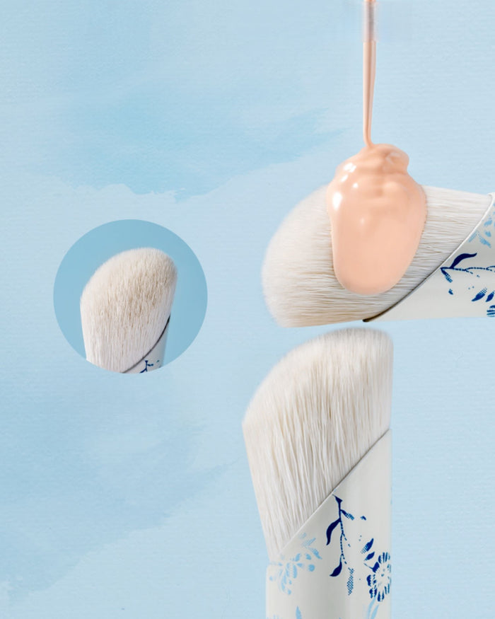 ROWNYEON Blue-and-white Porcelain Professional Makeup Brush 12 Pcs Set T4993