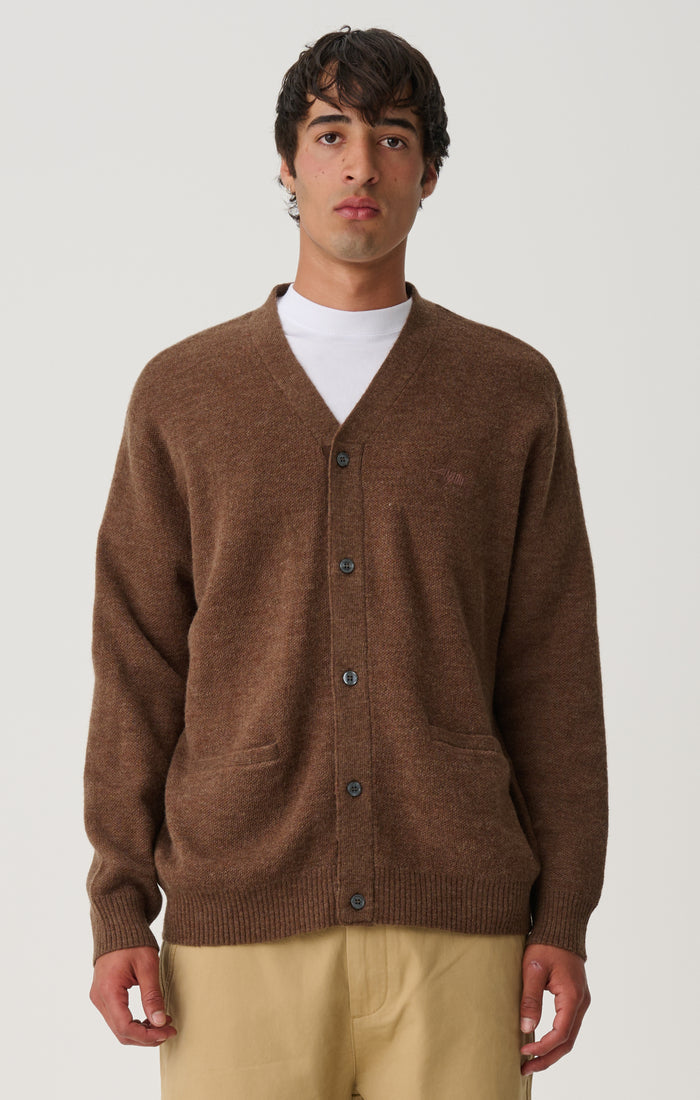 S-Double - Knit Script Cardigan - Chocolate