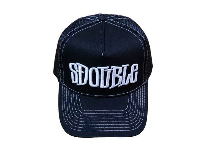 S-Double - Mid-Block Curved Peak Trucker - Black