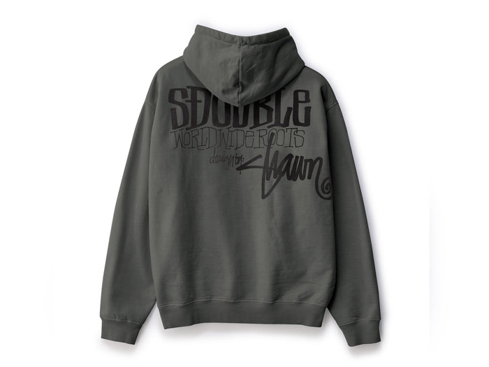 S-Double - World Wide Roots Hooded Fleece - Seagrass
