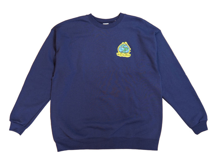 Saecha World Scribble Crew Fleece - Navy