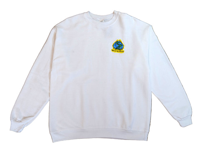 Saecha World Scribble Crew Fleece - White