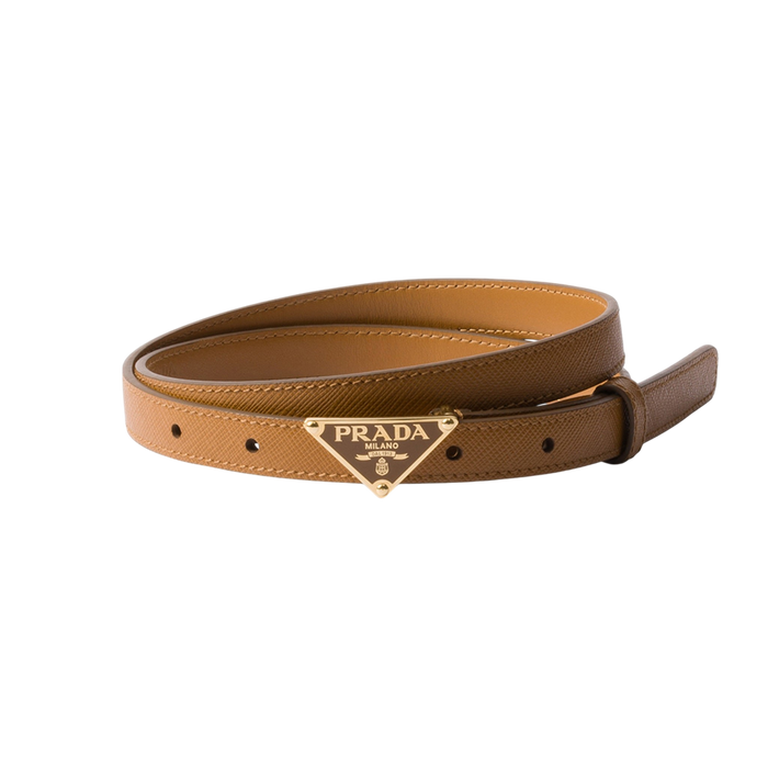 Saffiano leather belt